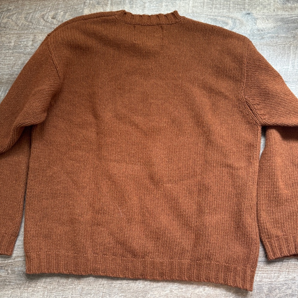 Vintage 90s Abercrombie and Fitch Lambswool Knit Snowflake Grandpa Sweater Large - Picture 10 of 11